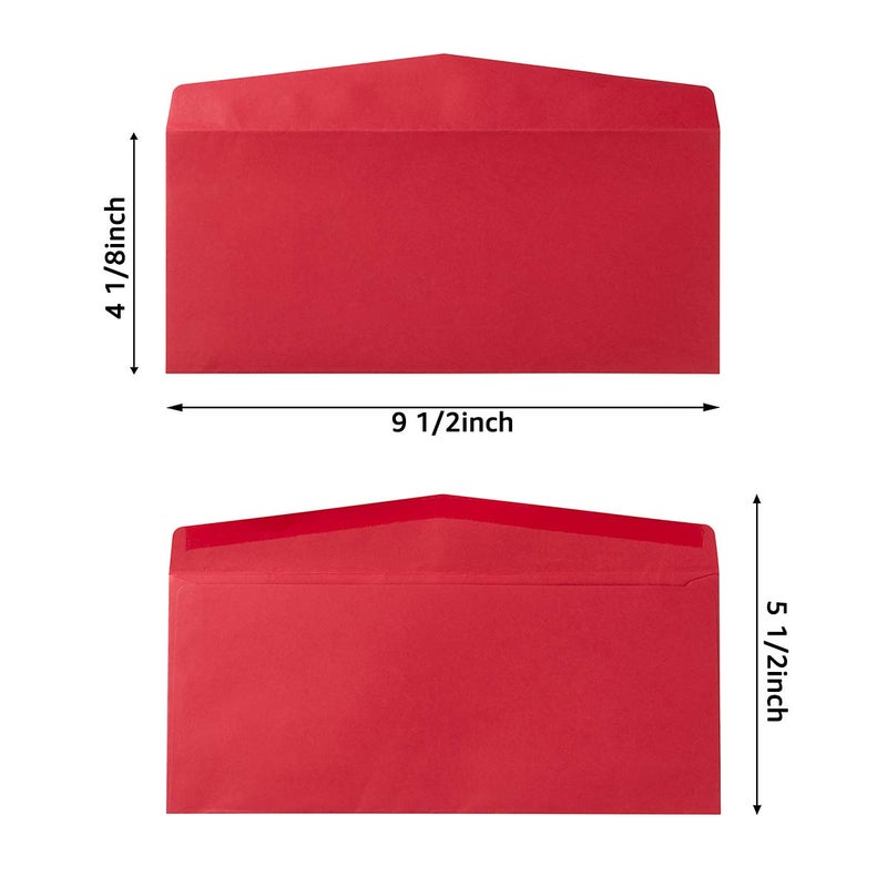 Homtable 100 Pack #10 Christmas Envelopes Business Colorful Green and Red Envelopes Self-Adhesive Greeting Card Pockets for Mailing Holiday Small Gift Cards Invitations Business Notes(4 1/8"Ã—9 1/2") - Image 2